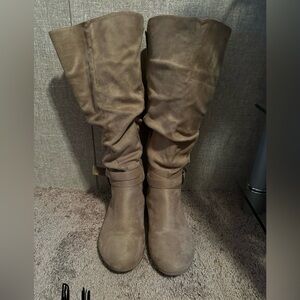 Suede tan boots